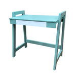 Load image into Gallery viewer, Mint desk with a white drawer on a white background
