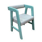 Load image into Gallery viewer, Children's chair with mint frame and off-white cushion on a white background
