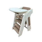 Load image into Gallery viewer, Children's durable plastic high chair with beige and white design on a white background

