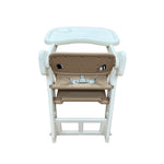 Load image into Gallery viewer, Back view of a children's durable plastic high chair on white background

